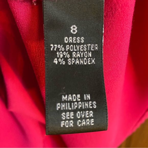 AB Studio Fuchsia Pink Fit and Flare Sleeveless Dress - Picture 6 of 9